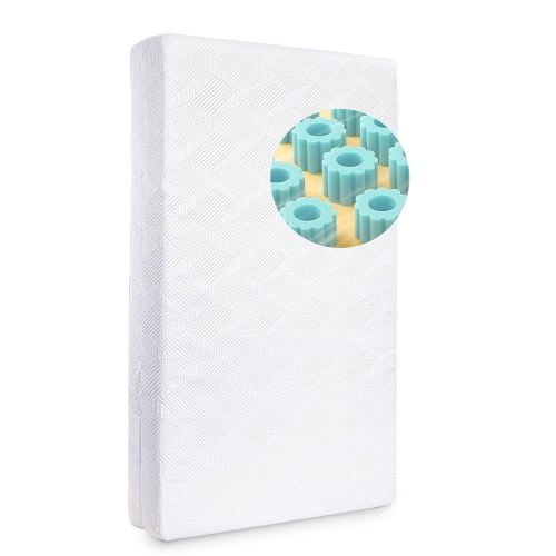 BABELIO Ergonomic Zoning Crib Mattress Dual-Sided Memory Foam Waterproof 6" Thick Toddler Mattress with Zipper Cover, Fits Standard Crib