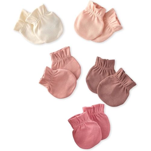 Morgan 5-Pack Baby Mittens 100% Organic Cotton No Scratch Mittens for Newborn Baby Boys & Girls