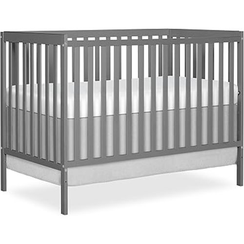 Dream On Me Synergy 5-in-1 Convertible Crib in Steel Grey, Greenguard Gold Certified