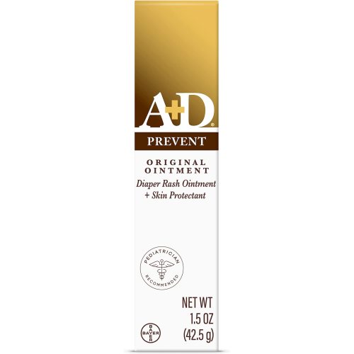 A+D Original Diaper Rash Skin Ointment, Baby Skin Protectant With Lanolin and Petrolatum, Helps Prevent Cracked Skin and Diaper Rash, 1.5 Ounce Tube, Packaging May Vary