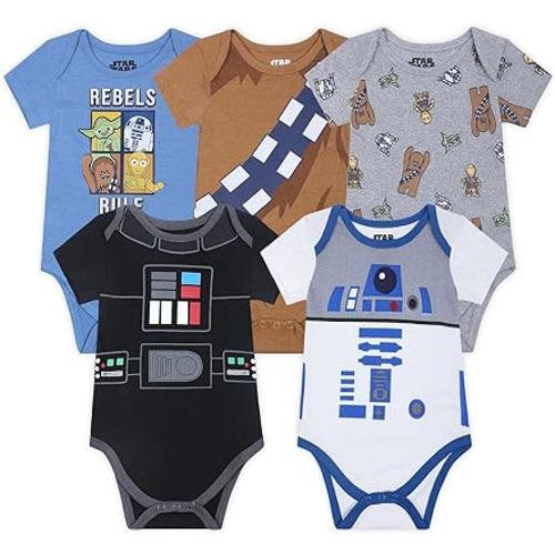 STAR WARS Grogu Boys 5 Pack Bodysuit for Infants