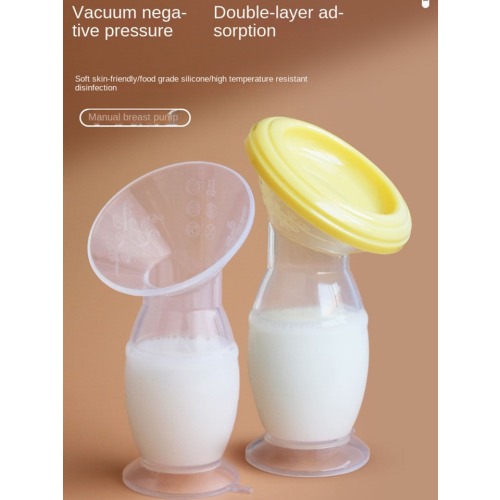 1pc Portable Manual Breast Pump Milk Collector With Suction Cup Base