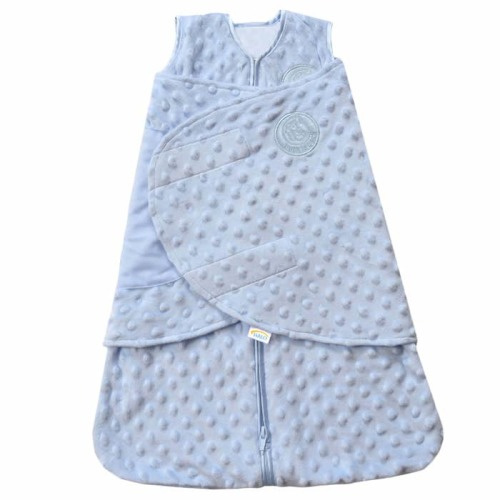 Blue Plushy Dot Velboa Swaddle | HALO