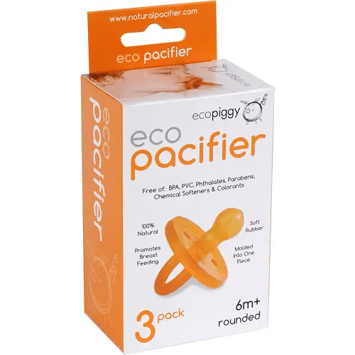 Ecopiggy Ecopacifier Natural Pacifier Rounded (3 Pack) 6 Months+