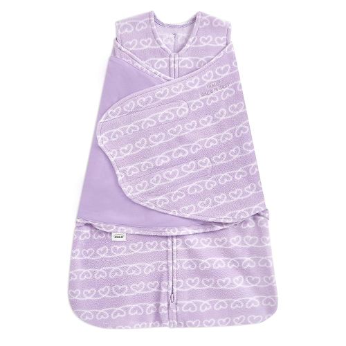 HALO Micro-Fleece Sleepsack Swaddle, 3-Way Adjustable Wearable Blanket, TOG 3.0, Heartline, Small, 3-6 Months