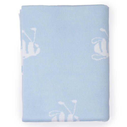 Merino Bee Blanket | Dimples by Jane Anne | Baby Blankets NZ | Blue