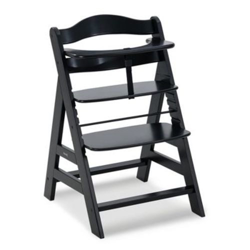 Hauck Alpha+ Grow Along Adjustable Wooden High Chair Seat W/ 5 Point Harness & Bumper Bar For Baby & Toddler Up To 198 Lbs