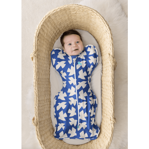 Swaddle Up™ 1.0 TOG Cotton Cobalt Paperbirds