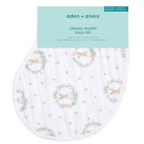 Blushing Bunnies Cotton Muslin Burpy Bib | aden + anais