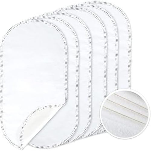 TILLYOU Changing Pad Liners 6PK - Waterproof Flannel Cotton, 27" x 13" - Perfect for Baby Diaper Needs, White