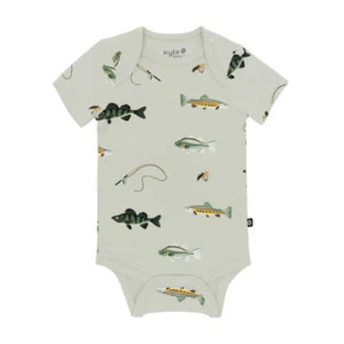 Kyte Baby Short Sleeve Bodysuit in Fishing - Baby Charlotte Canada