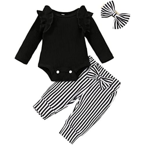 VINUOKER Preemie Newborn Baby Girls Outfits set long Sleeve Cotton Pants Sets Infant Fall Winter Clothes