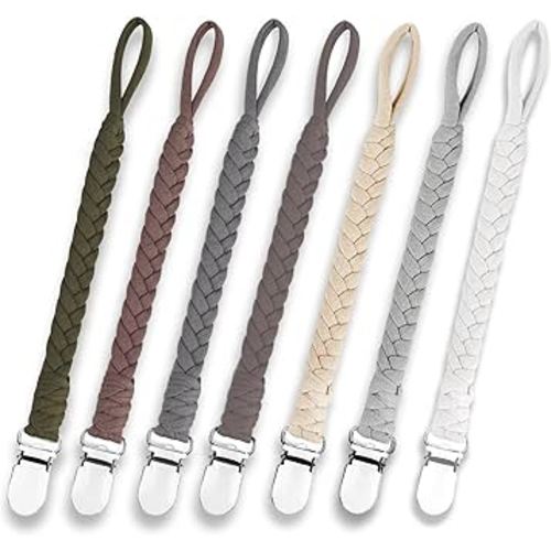 Duludulu 7 Pcs Braided Pacifier Clips