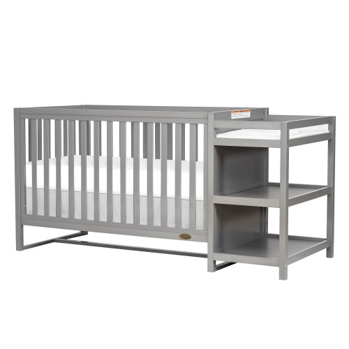 Dream On Me Milo 5-In-1 Convertible Crib and Changing Table I Free Changing Pad, Storm Grey