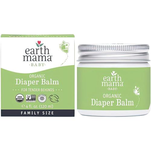 Earth Mama Organic Diaper Balm Economy Family Size | EWG Verified, Gentle Multitasking Cream for Sensitive Skin, 4-Fluid Ounce
