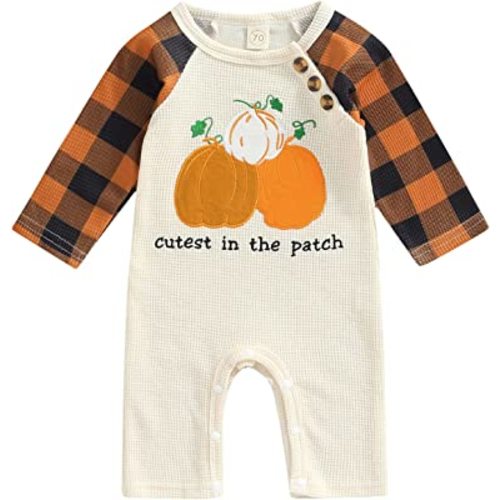 Baby Halloween Onesie Infant Newborn Boy Girl Outfit Cute Pumpkin Patch Long Sleeve Romper Jumpsuit Clothes