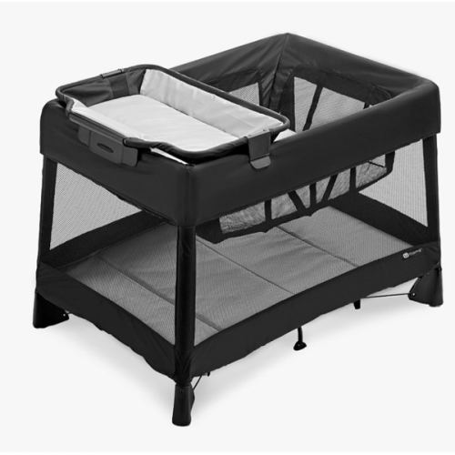 4moms Breeze Plus Playard Easy, One-handed Setup With Removable Bassinet & Flip Changer - Black