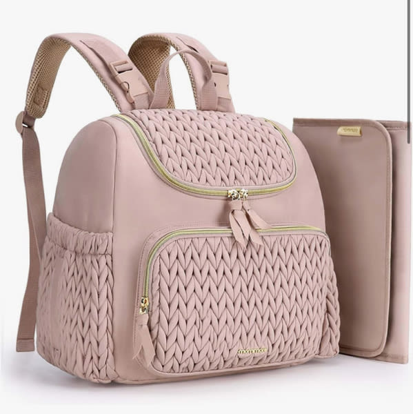 mommore Diaper Bag Small Diaper Backpack Stylish Baby Backpacks Travel Mini Maternity Bags with Insulated Pockets, Changing Pad, Stroller Straps