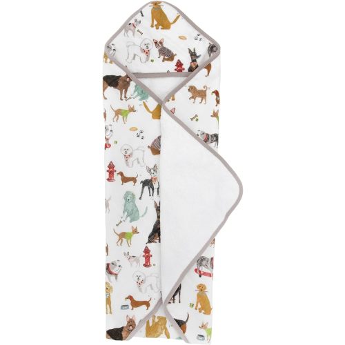 Little Unicorn Cotton Muslin & Terry Infant Hooded Bath Towel | 100% Cotton Muslin & Terry | Extra Soft and Absorbent | Newborn, Baby | Unisex | 30” x 30” | Woof