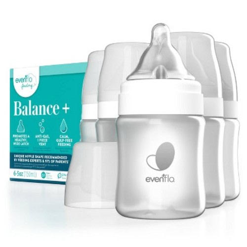 Evenflo 6pk Balance Wide-neck Anti-colic Baby Bottles - 5oz