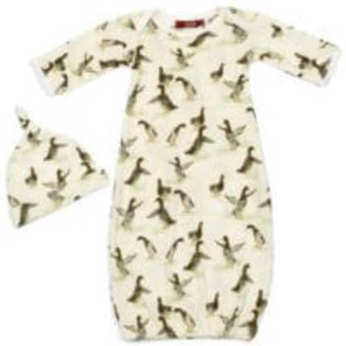 Duck Organic Cotton Newborn Gown & Hat Set | MILKBARN Kids | Organic and Bamboo Baby Clothes and Gifts