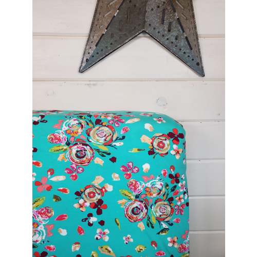Fitted Sheet - Floral in Teal Floral : Crib – DBC Baby Bedding Co