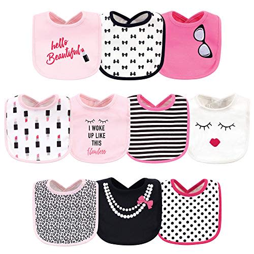 Little Treasure Unisex Baby Cotton Bibs, Lipstick 10-Pack, One Size
