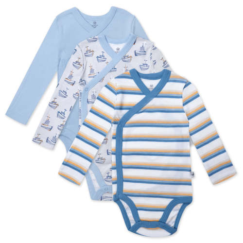 3-Pack Organic Cotton Long Sleeve Side-Snap Bodysuits | Honest Baby Clothing
