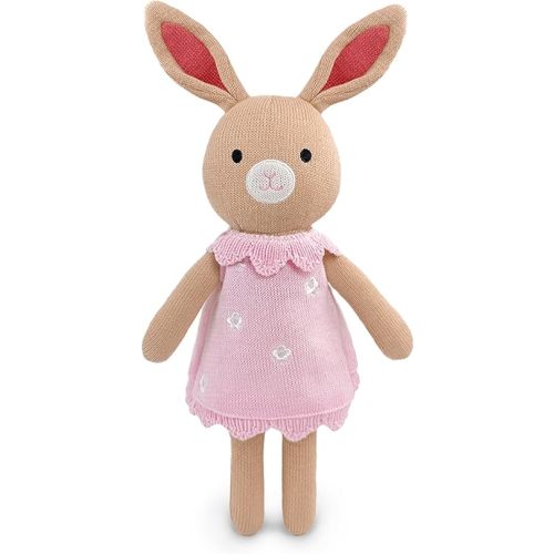 Knitted Bunny Stuffed Animal,11 Inch Stuffed Animal Plush Bunny Cute Animal Rabbit Toy for Kids,Soft Cat Toy Cotton Plush Knitte Stuff Animal Birthday