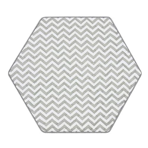 Minnebaby Hexagon Playpen Mat Compatible with hiccapop Portable Playpen & Regalo Play Yard, Non-Slip Playard Pad, Comfortable and Portable Playmat - Wave