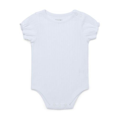 Garanimals Baby Girl Smocked Short Sleeve Pointelle Bodysuit, Sizes 0-24 Months