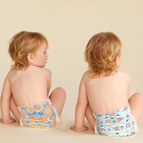 The Honest Company Clean Conscious Diapers | Plant-Based, Sustainable | Orange You Cute + Feeling Nauti | Super Club Box, Size 3 (16-28 lbs), 120 Count