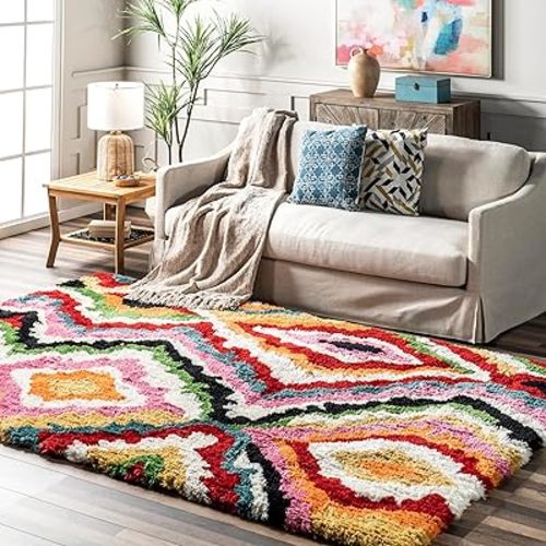 nuLOOM Handmade Carnival Abbey Shaggy Area Rug, 3x5, Multi