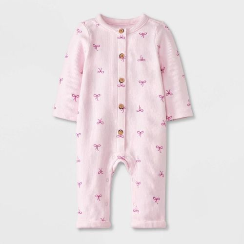 Baby Cozy Ribbed Romper - Cat & Jack™ Pink Newborn
