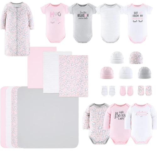 The Peanutshell Newborn Clothes & Essentials Gift Set for Baby Girls - 23 Pieces - Fits Newborns to 3 Months
