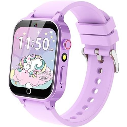 Kids Smart Watch with HD Touchscreen, 26 Games, Camera, Video, Music Player, Pedometer - Educational Gift for Girls Ages 6-12