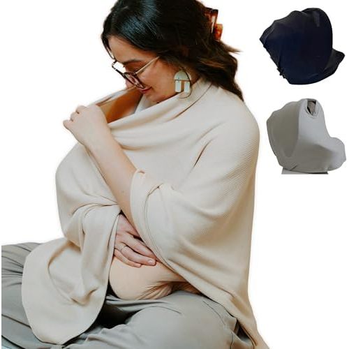 Nursing Cover for Breastfeeding | Full Coverage | Breathable & Soft | Wide Viewing Neck | Stretchable Modal Fabric