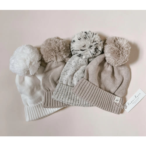 Luna + Luca Pom Beanie - Beige