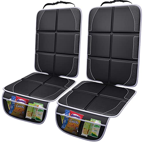 Gimars XL Thickest 5-Layer EPE Car Seat Protector for Child Car Seat and Pet, 2 Pack Large Waterproof 600D Fabric Carseat Protector Car Seat Cover with 2 Mesh Pockets for SUV Sedan Truck Leather Seat