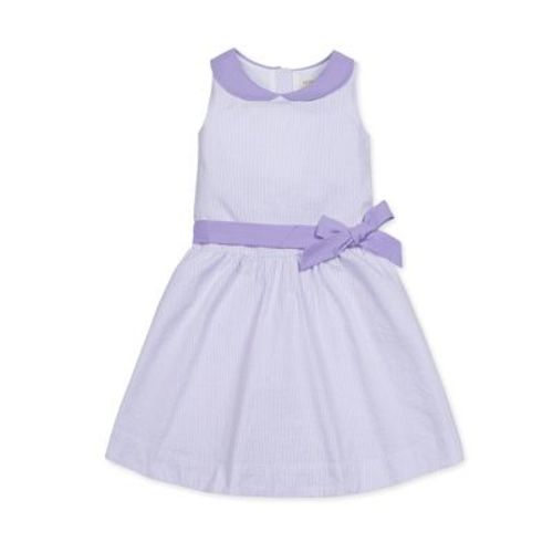 Hope & Henry Girls' Peter Pan Collar Seersucker Dress, Infant, 6-12 Months