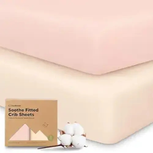 KeaBabies 2-Pack Organic Cotton Crib Sheets for Boys, Girls - 52x28 Fitted Crib Mattress Sheet Neutral, Breathable Cover for Baby Bed Set, Toddler Mattress, Soft & Cute Prints (Cameo)