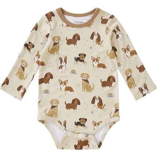 pureborn Baby Boys Girls Bodysuit Super Soft Cotton Romper 0-24 Months