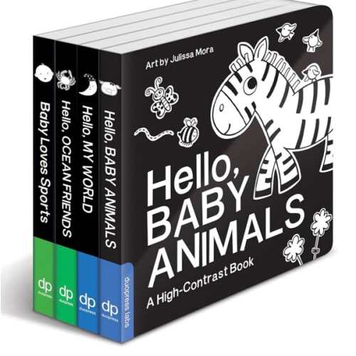High Contrast Baby Book Set: 4 Board Books for Newborns