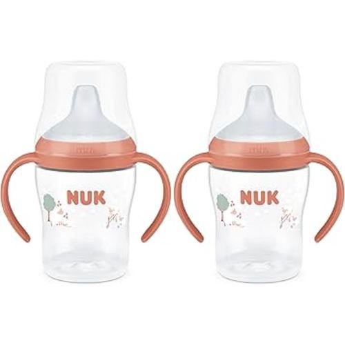 NUK Perfect Match Learner Cup, 5 oz, 2 pack – Soft Spout, Easy-Grip Handles, BPA Free, Spill Proof Transition Sippy Cup