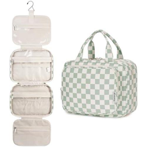 Narwey Hanging Toiletry Bag for Women, Travel Makeup Cosmetic Organizer Bag