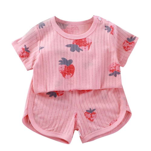 WRKEKC Summer Outfits for Girls, Baby Girl Outfits, Children's Short Sleeve Set Baby's Summer T-shirt Two-piece Set Sports and Casual Clothes