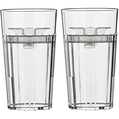 Reflo Smart Cup (Clear 2-Pack) Open Training Cup, Toddler Cup, No Suction 6oz, 360 Control-Flow, USA MADE Premium High-Impact Plastic