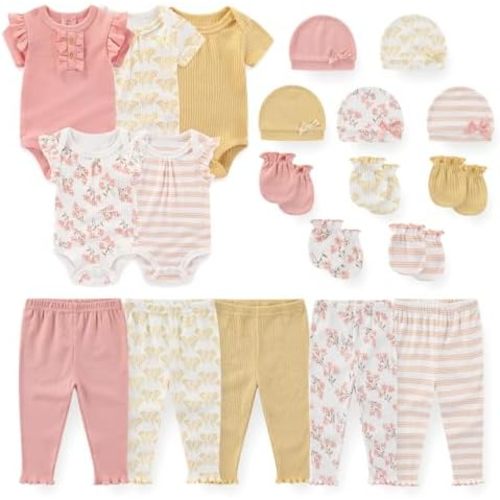 Unisex Baby Boy Girl Bodysuits Sets 20 Pack Cotton Casual New Born Clothes Comfort Infant Outfit Essentials