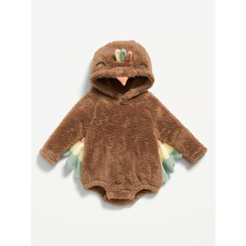Long-Sleeve Critter Fleece Hooded One-Piece Romper for Baby