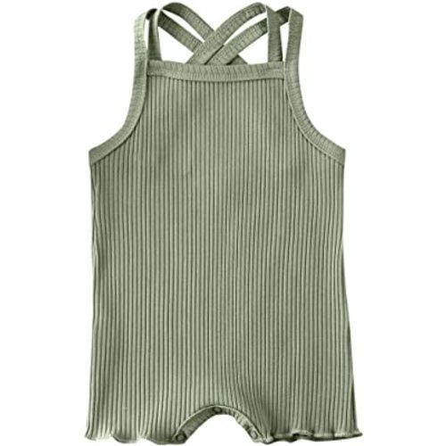 Baby Girl Boy Romper Bodysuit Solid Plain One Piece Jumpsuits Sleeveless One Piece Baby Clothes Outfits Summer